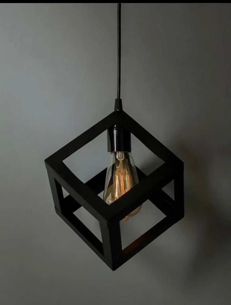 3 in 1 Square Matte Black Easy to Install Metal Pendant Light