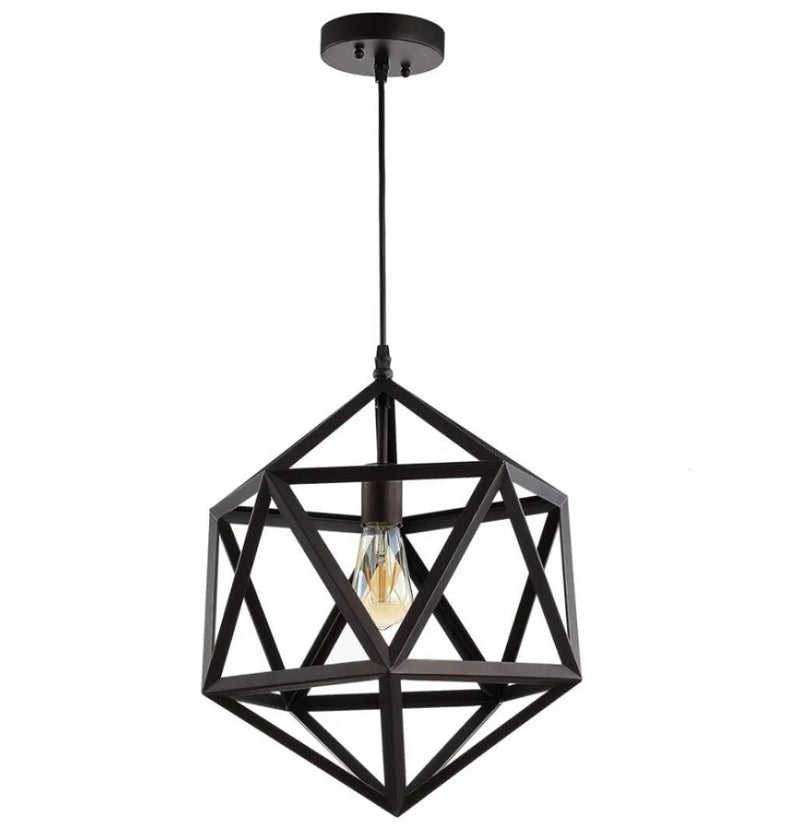 1 Pc Hexagon Matte Black Elegant Pendant Light