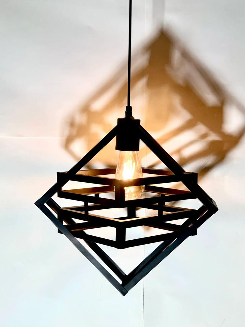 1 Pc Spade Design Matte Black Metal Pendant Light