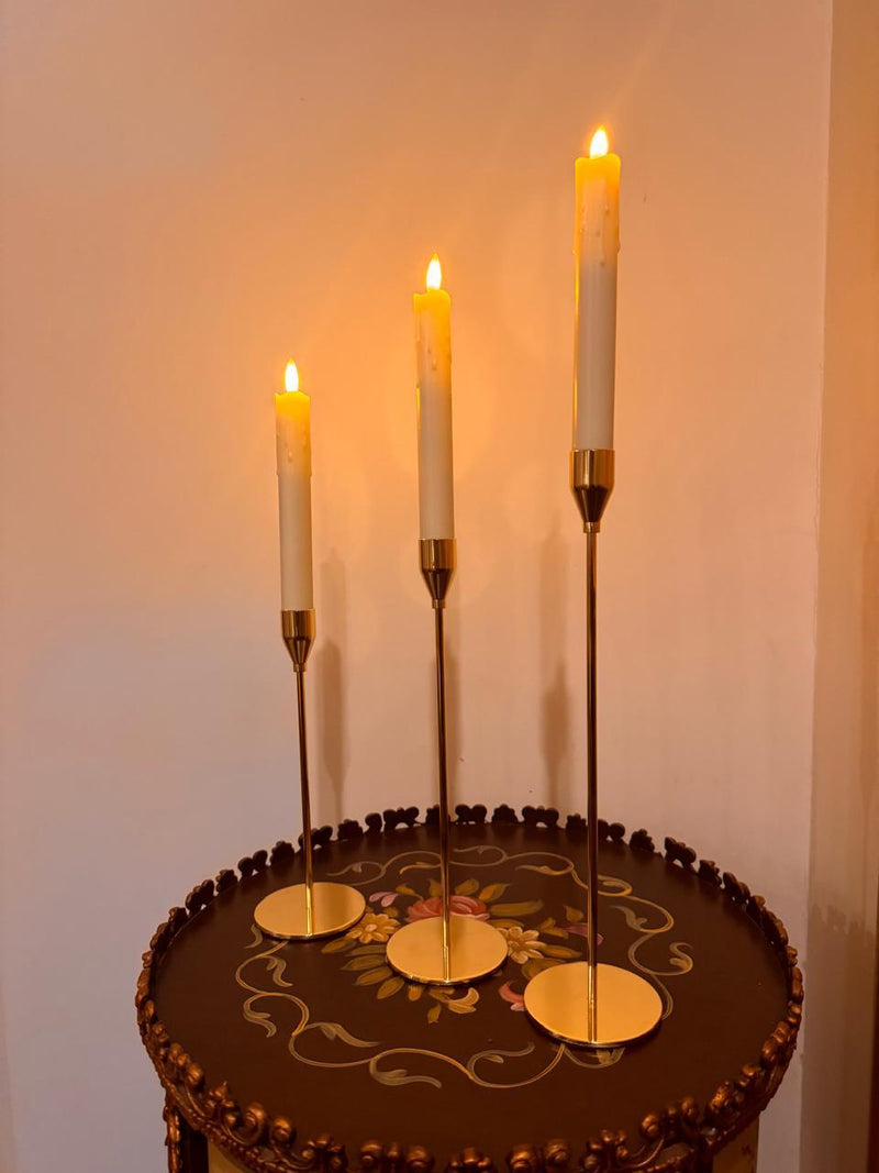 3pcs Vintage Golden Candle Holder